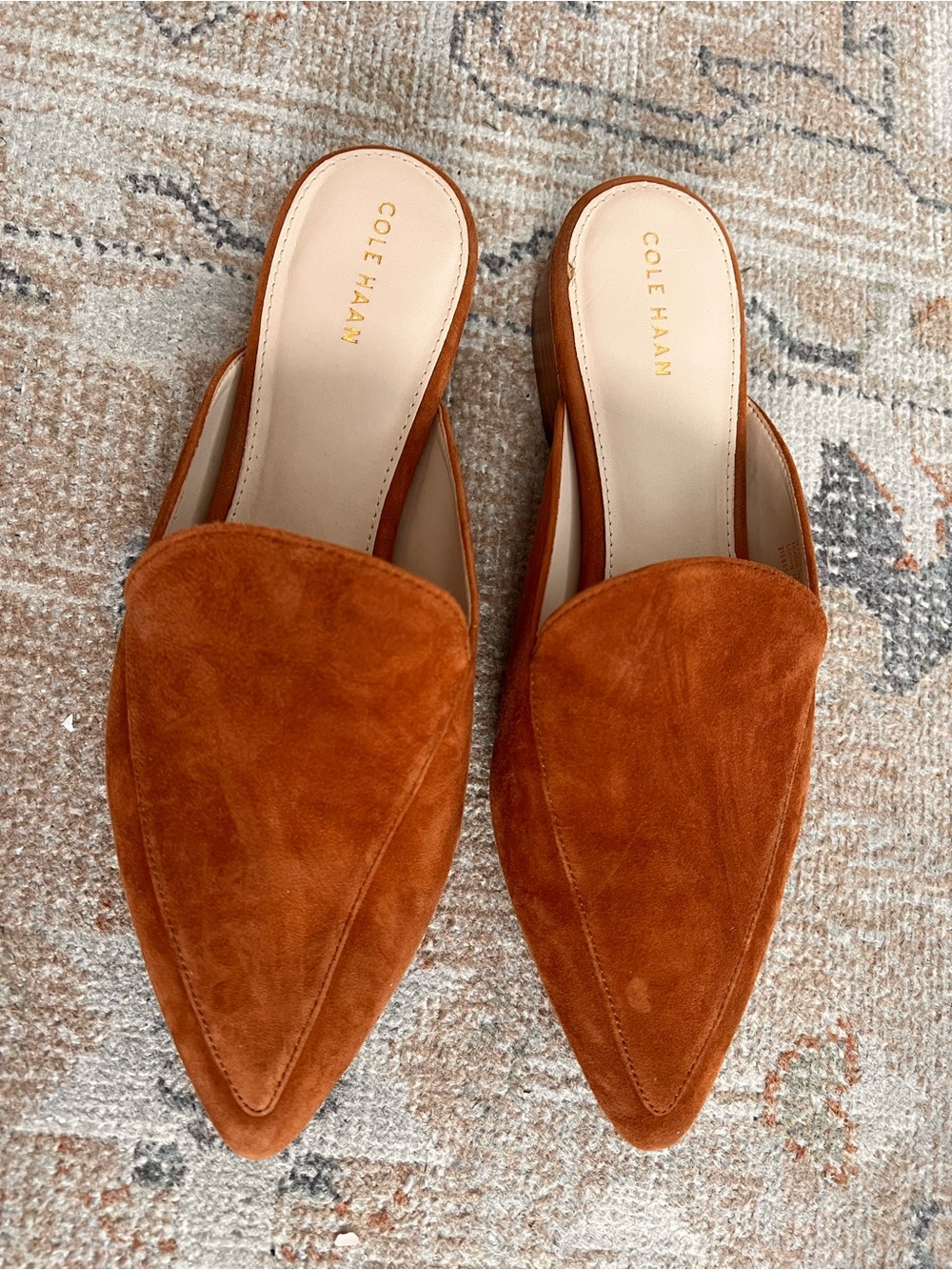 Cole Haan Piper Mules in British Tan suede